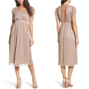 NEW Chelsea28 ROSE METALLIC Fluttery Sleeve XL